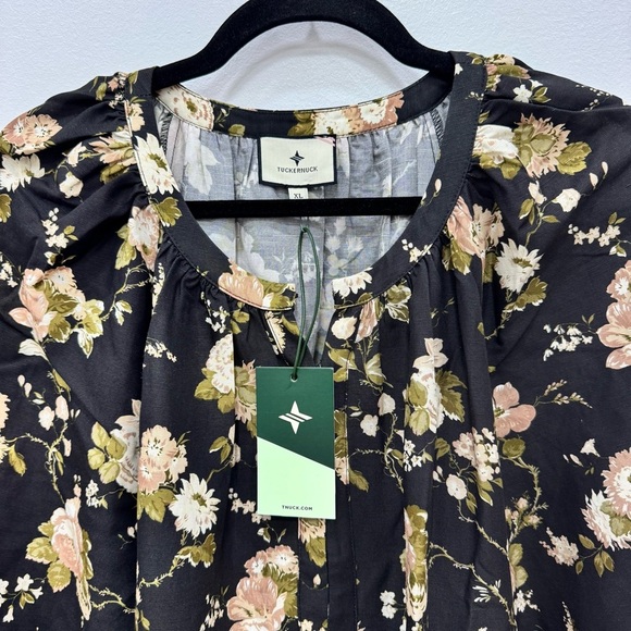 Tuckernuck NEW Midnight Garden Lyles Puff Sleeve Floral Boho Maxi Dress Size XL - Picture 7 of 12